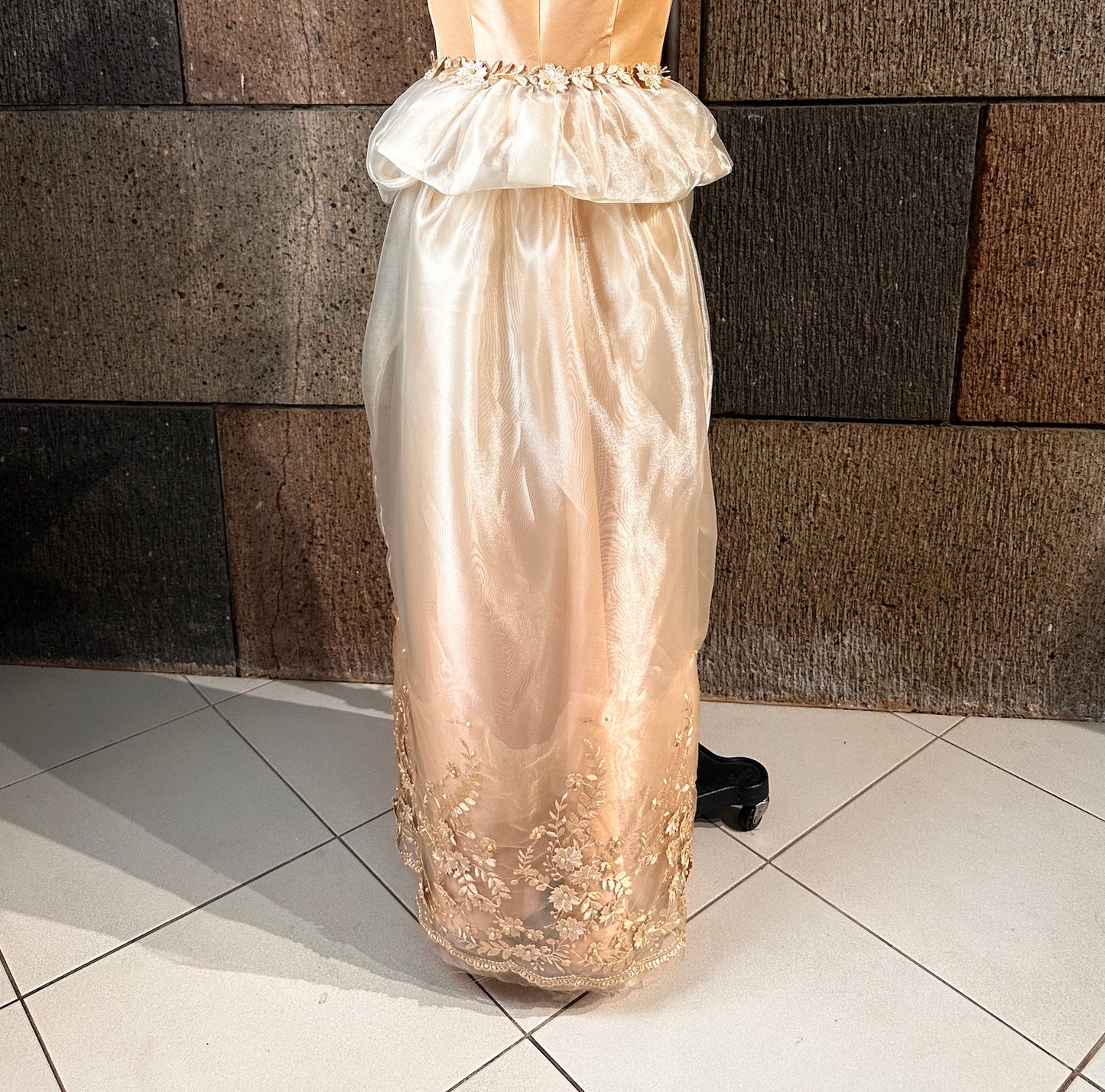 Pleated Ruffle Detail on Waist in Organza