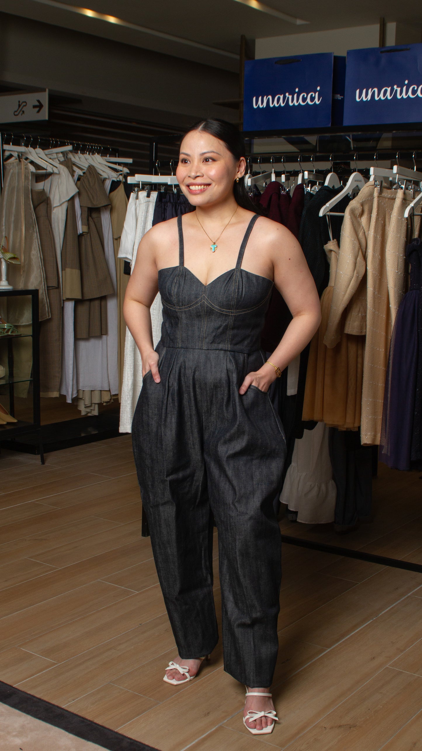 Sweetheart Baggy Jumpsuit - Blue Denim
