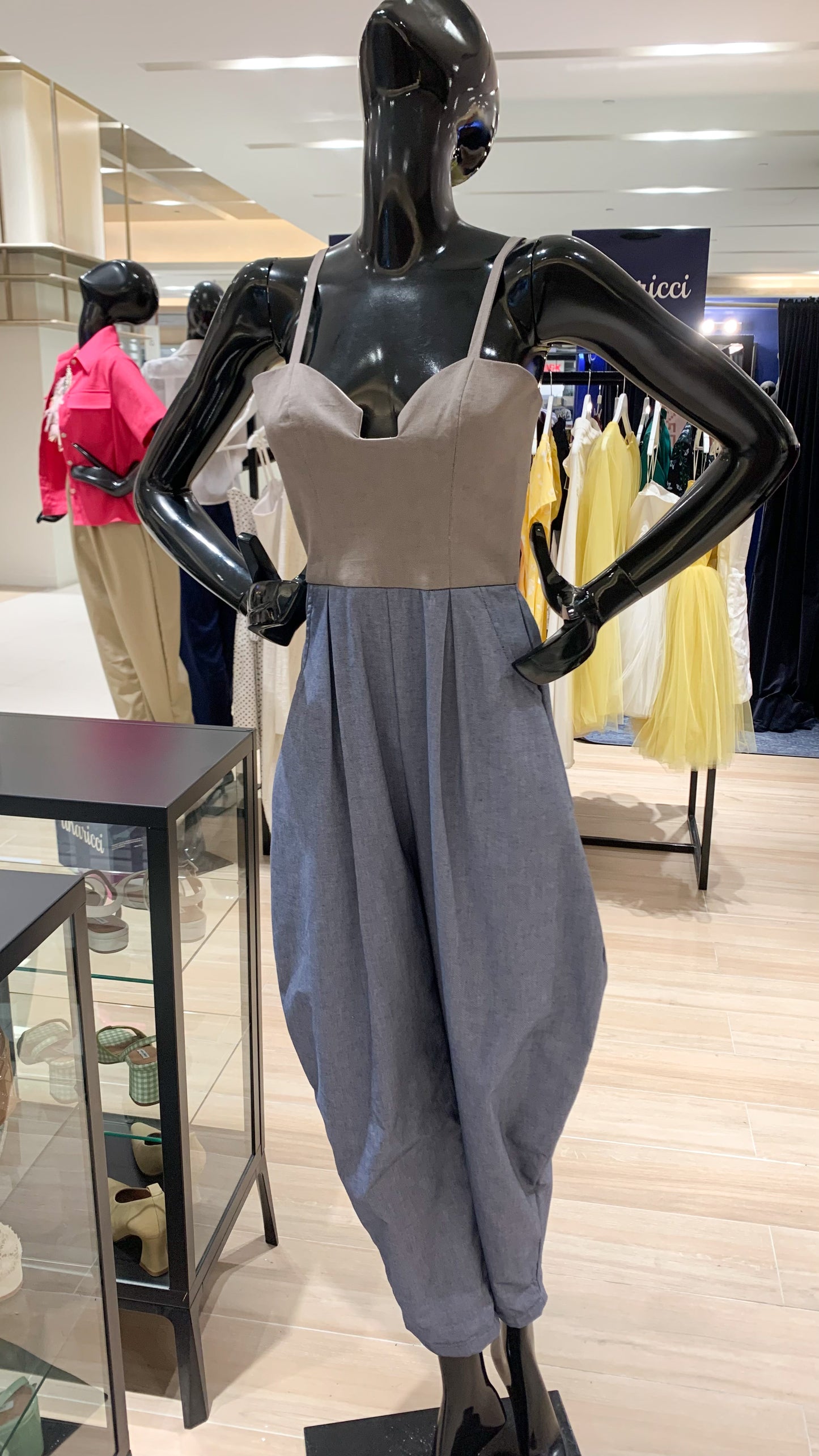 Sweetheart V-Cutout Baggy Jumpsuit