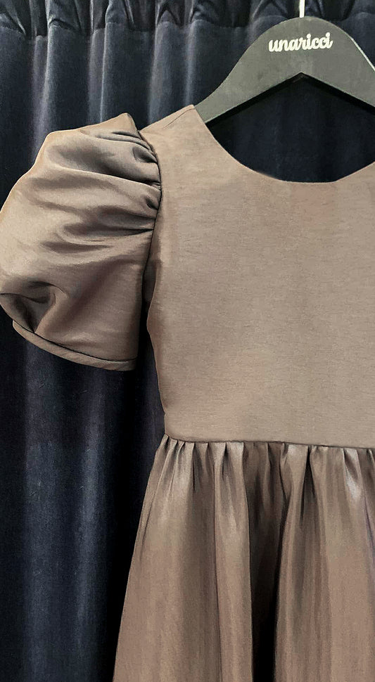 Puff Sleeve Maxi Dress - Dark Brown