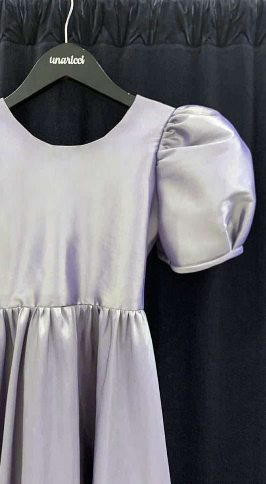 Puff Sleeve Maxi Dress - Grey