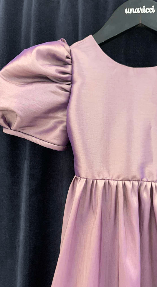 Puff Sleeve Maxi Dress - Old Rose