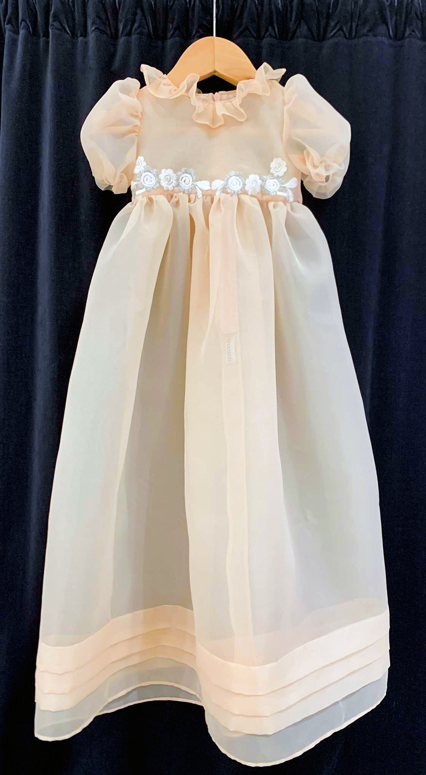Baptismal Gown with Lace in Nude