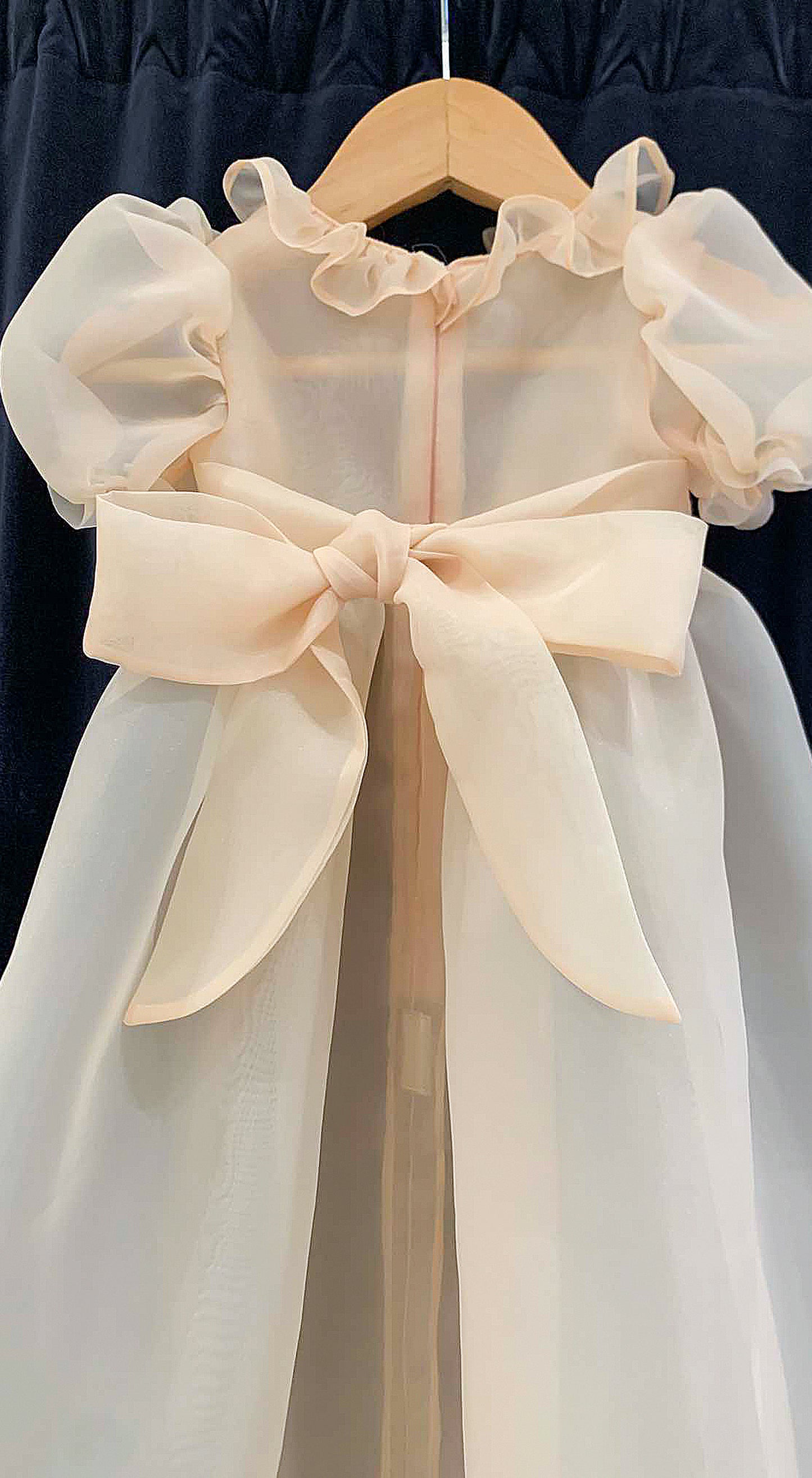 Baptismal Gown with Lace in Nude