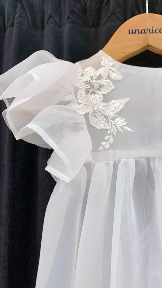 Baptismal Gown with Lace in White