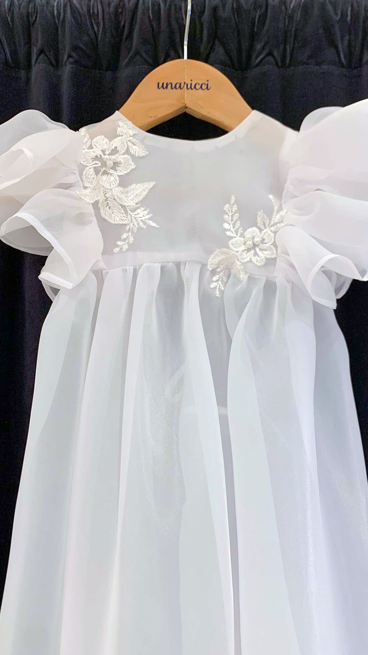 Baptismal Gown with Lace in White