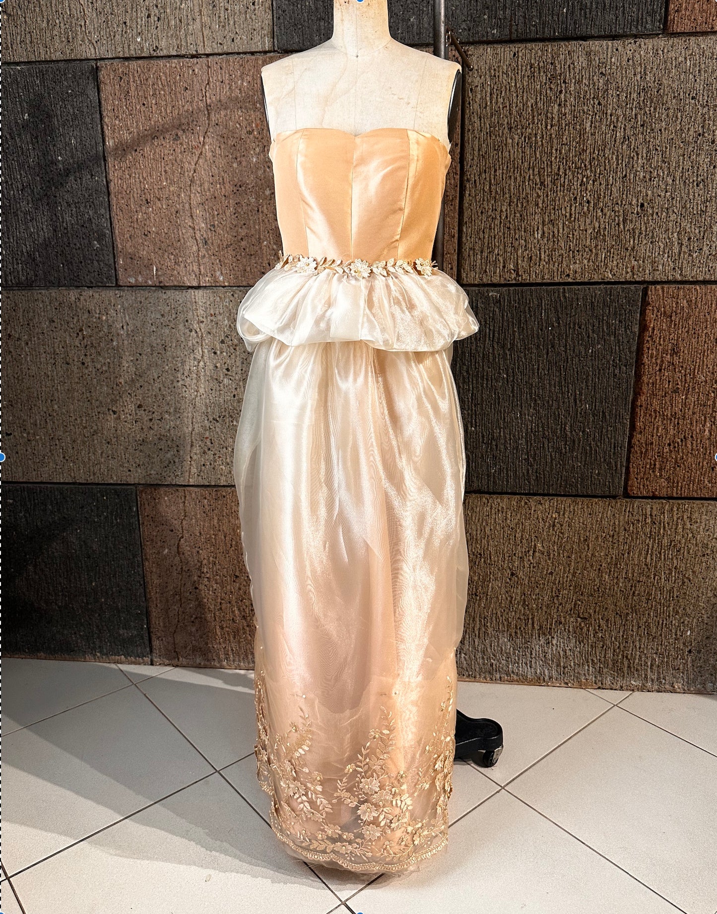 Pleated Ruffle Detail on Waist in Organza