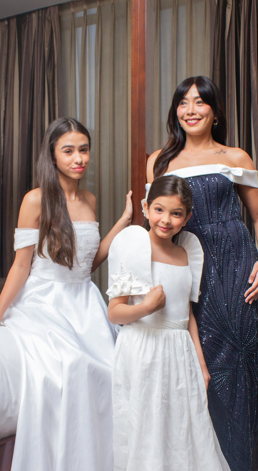 White Tulle Crashing with Lace Off-Shoulder Floor Length Gown