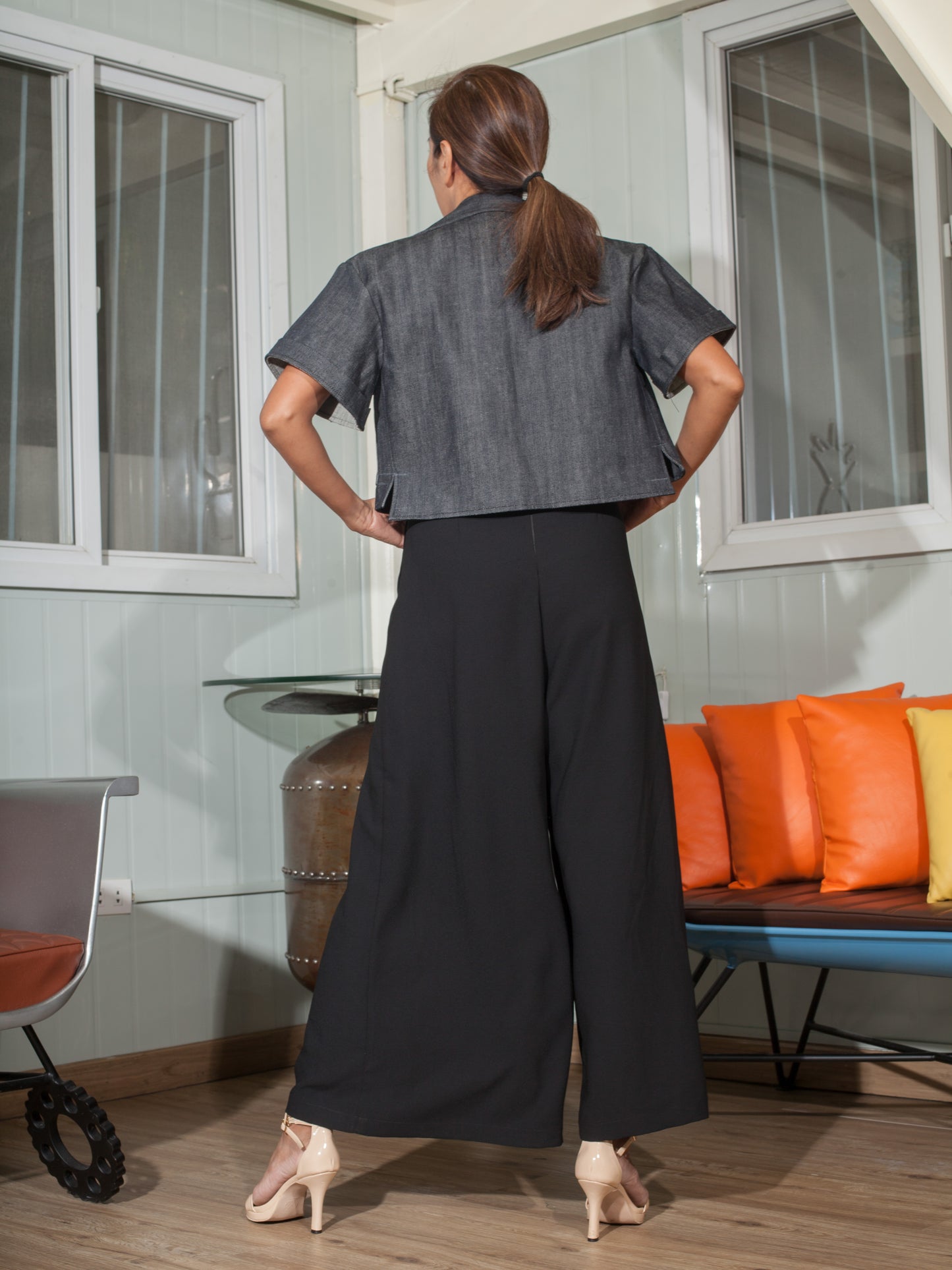 Elephant Pants in Black Crepe