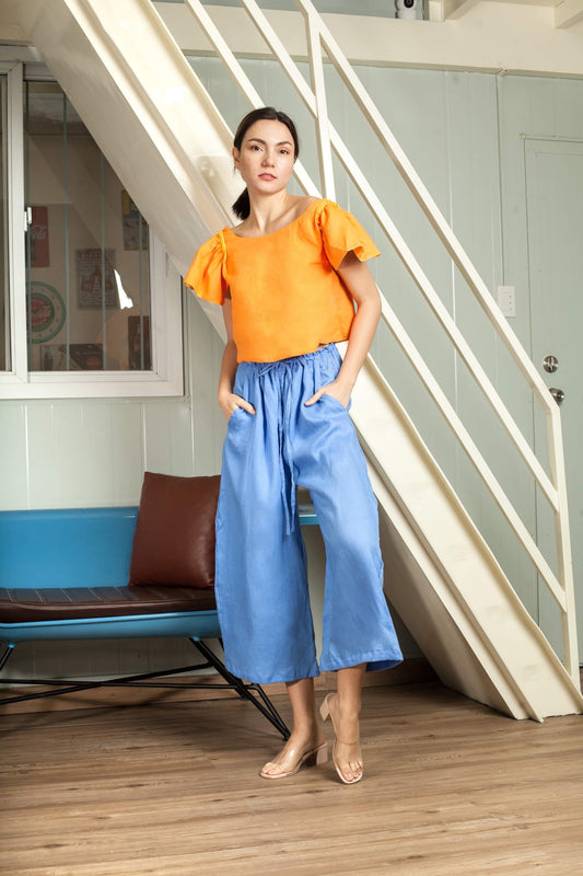 Oversized String Pants — Cornflower