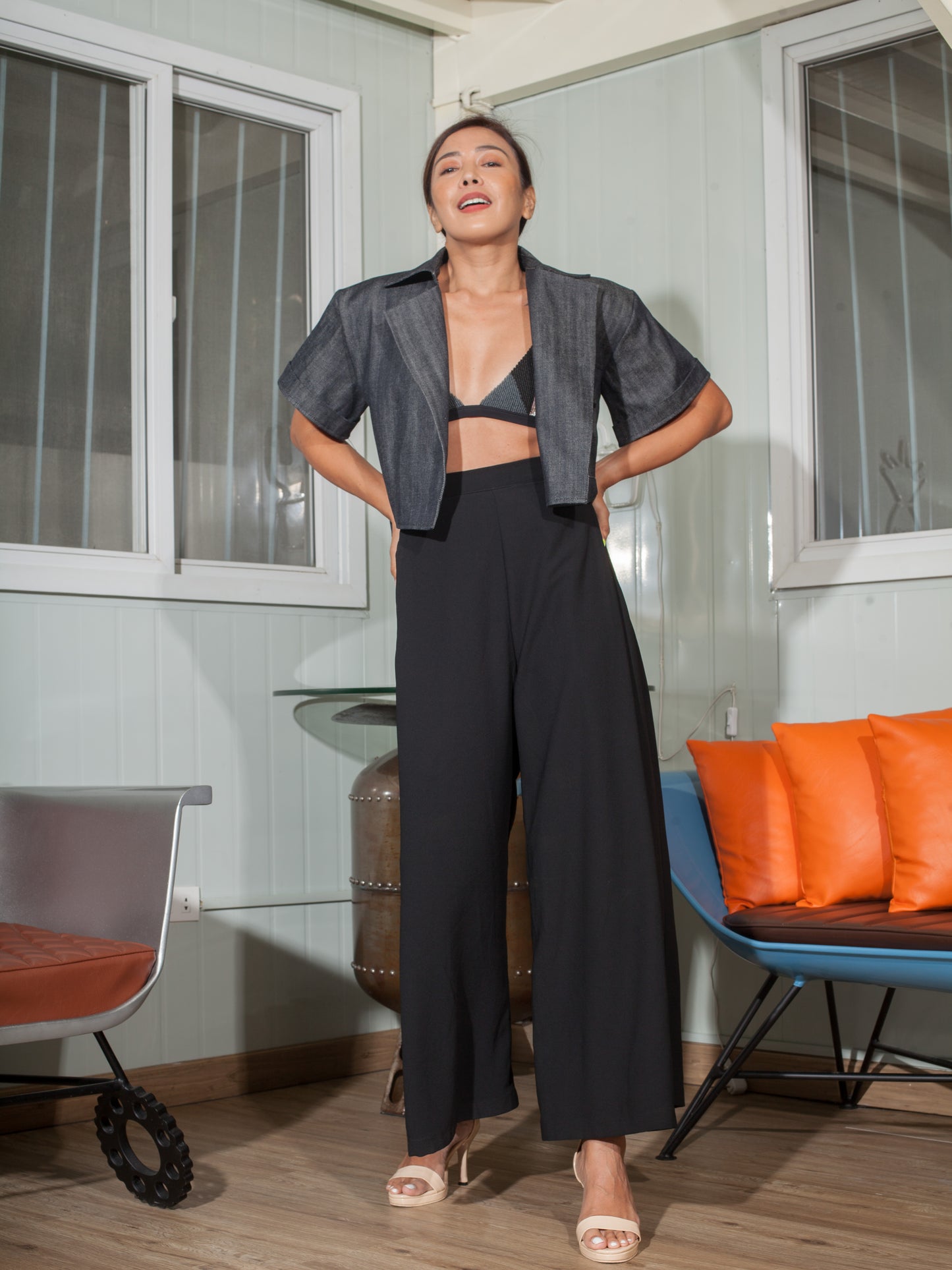 Elephant Pants in Black Crepe