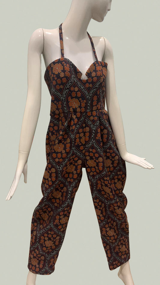 Sweetheart Baggy Jumpsuit - Blue and Orange