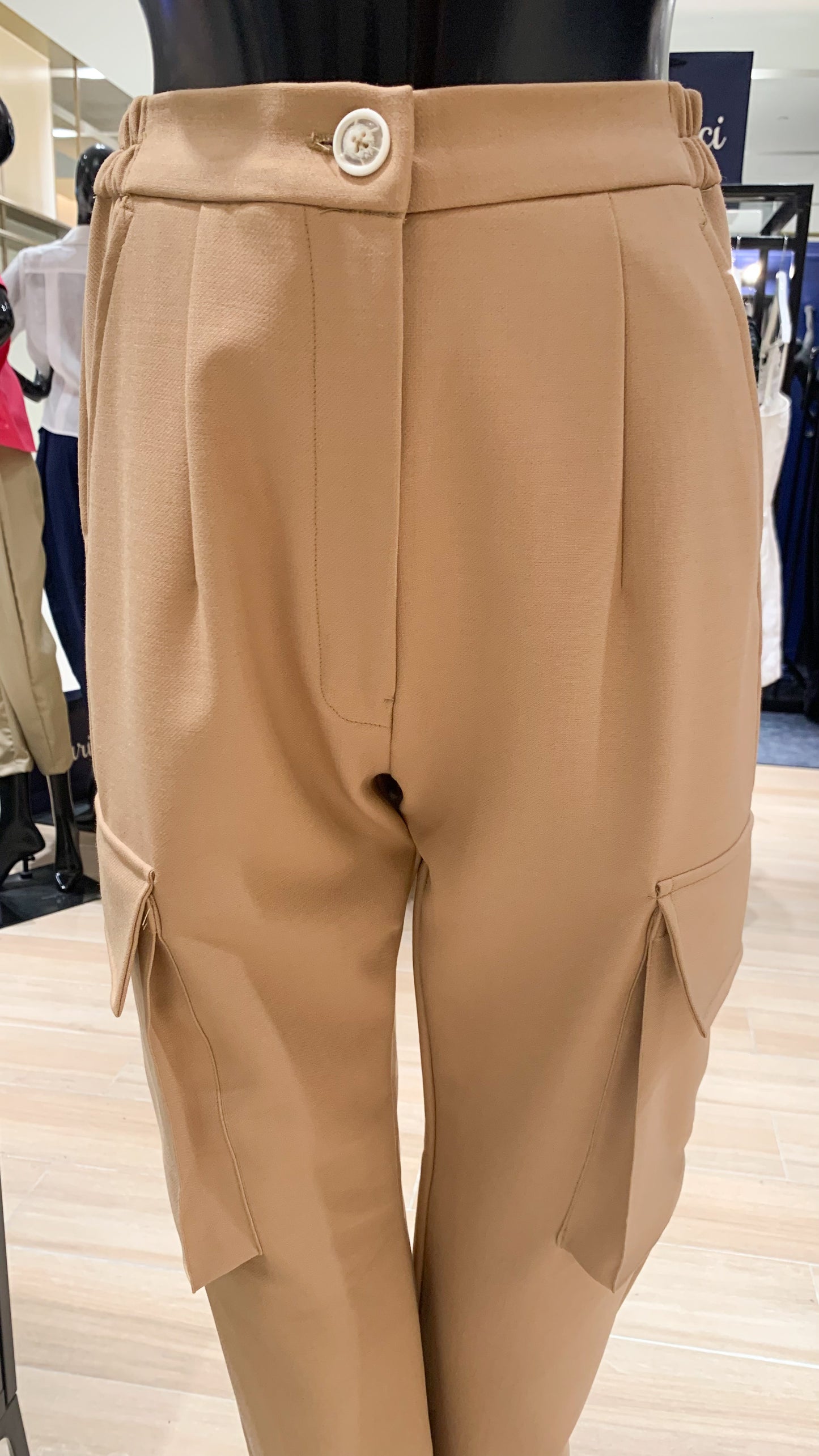 Baston Pants with Military Pockets - Camel Wool