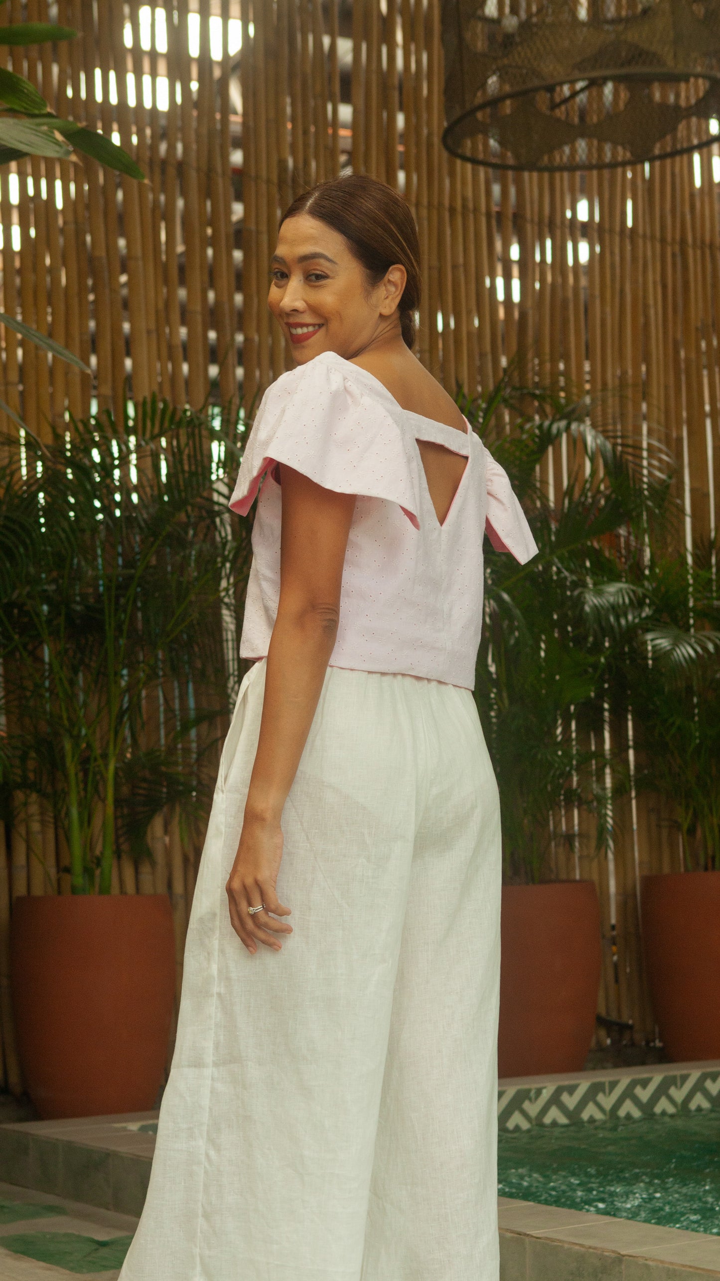 Reversible Top — Black Eyelet/Black Linen