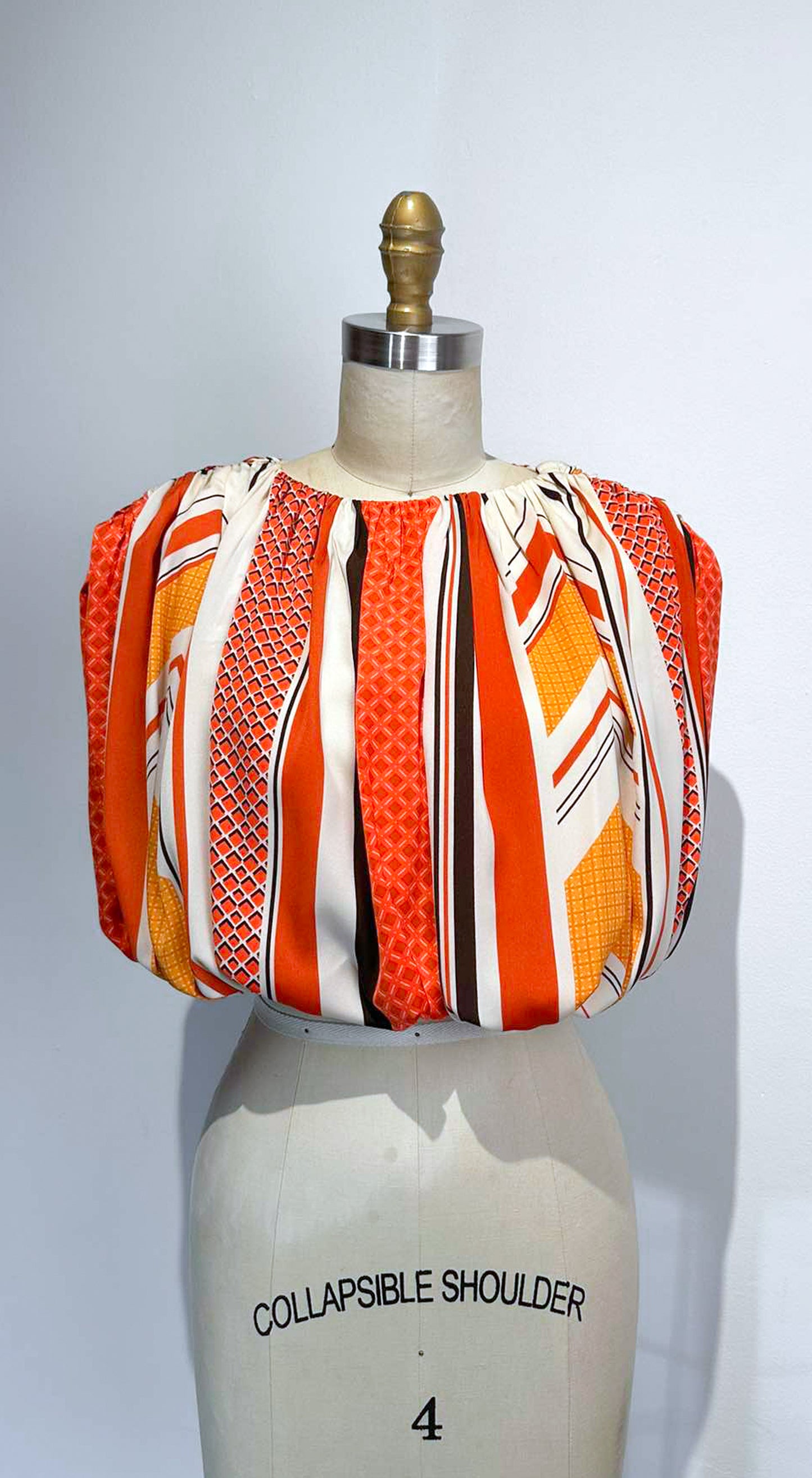 Crop Bubble Top - Vintage Fabric