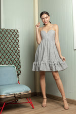 Load image into Gallery viewer, Sweetheart V Cutout Detail Shirred Dress
