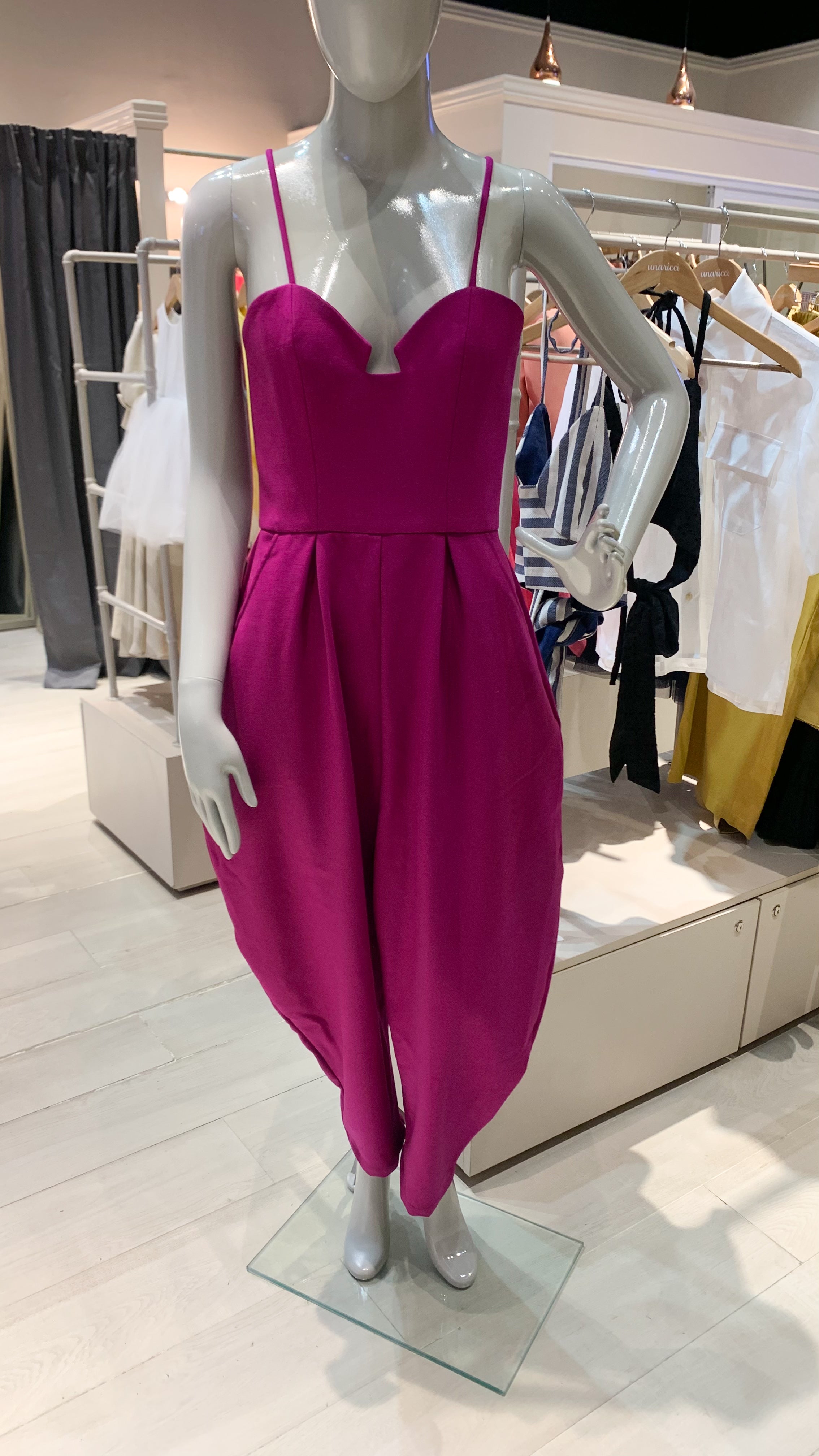 Sweetheart V-Cutout Baggy Jumpsuit