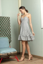 Load image into Gallery viewer, Sweetheart V Cutout Detail Shirred Dress
