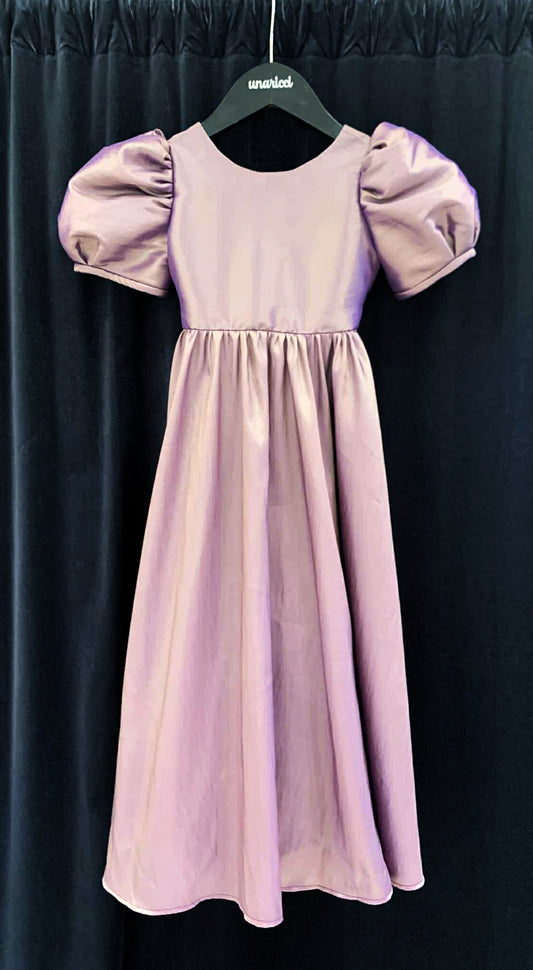 Puff Sleeve Maxi Dress - Old Rose