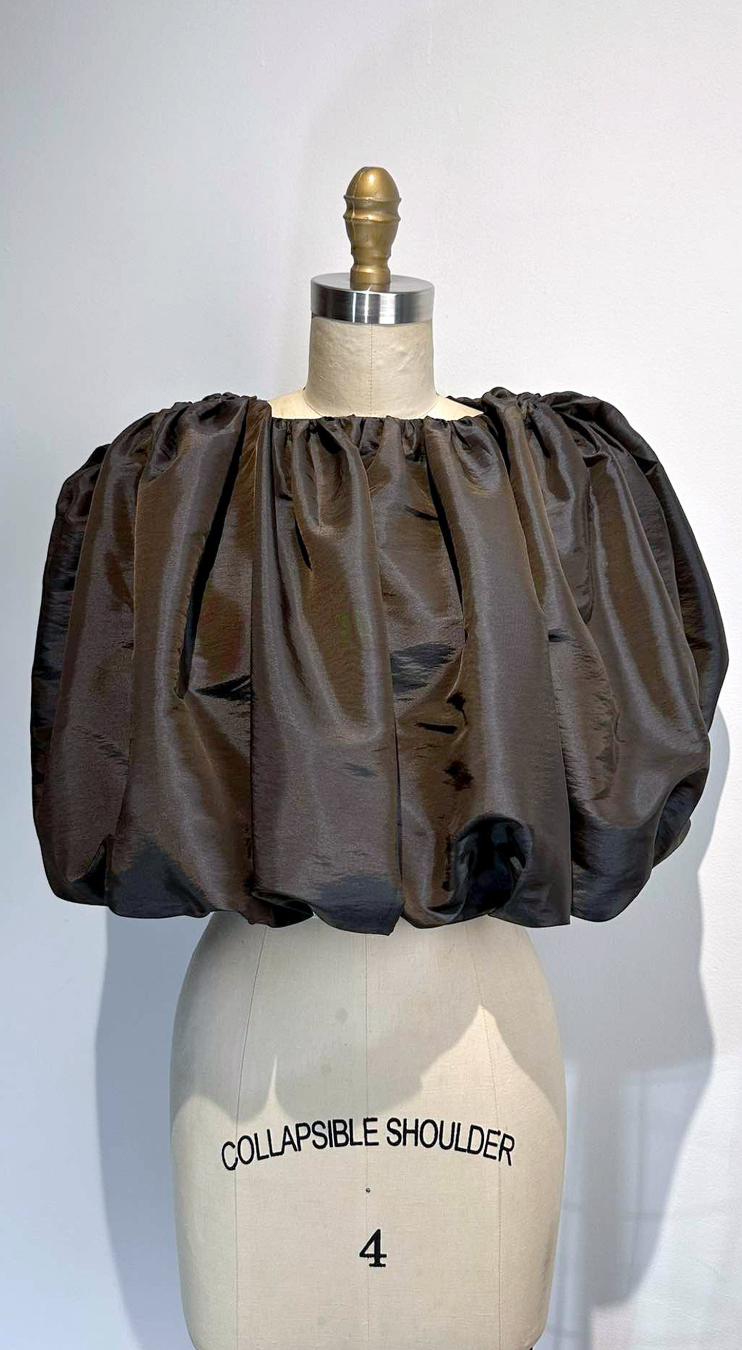 Ultra Bubble Top - Brown Taffeta