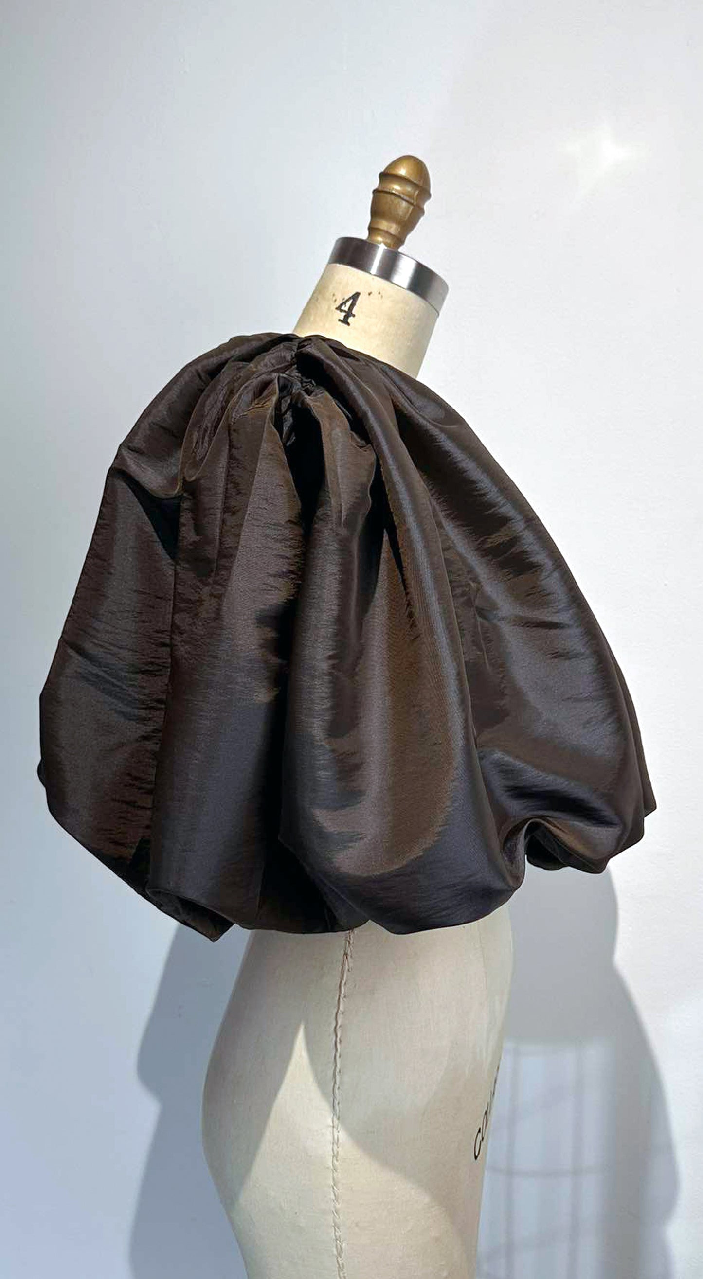 Ultra Bubble Top - Brown Taffeta