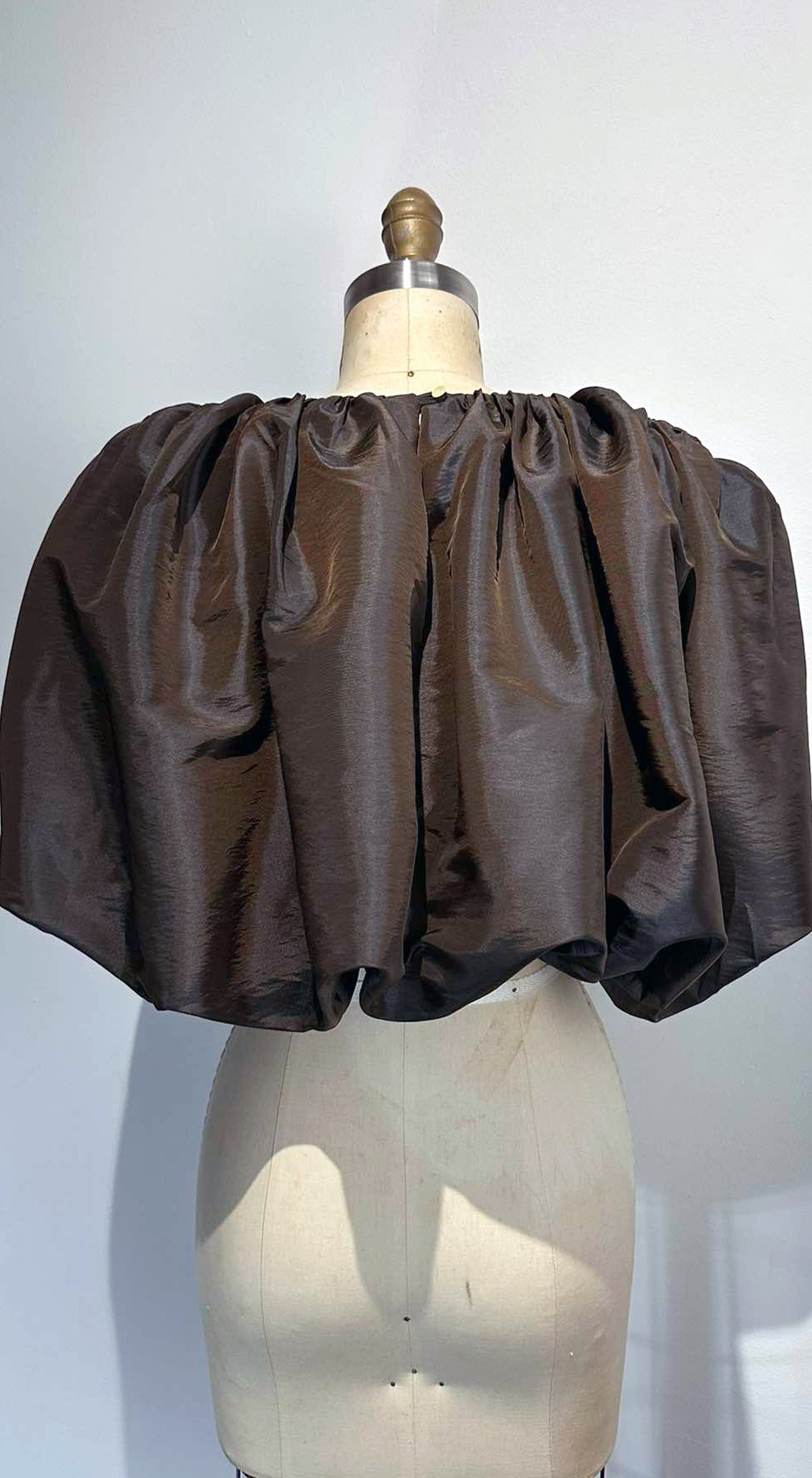 Ultra Bubble Top - Brown Taffeta