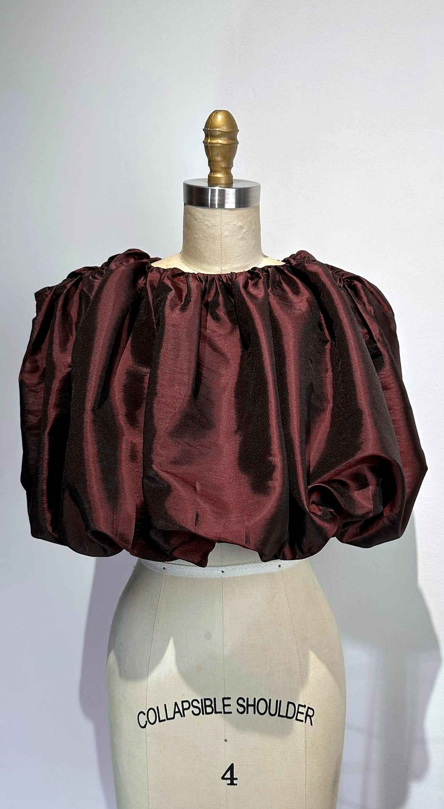 Ultra Bubble Top - Maroon Taffeta