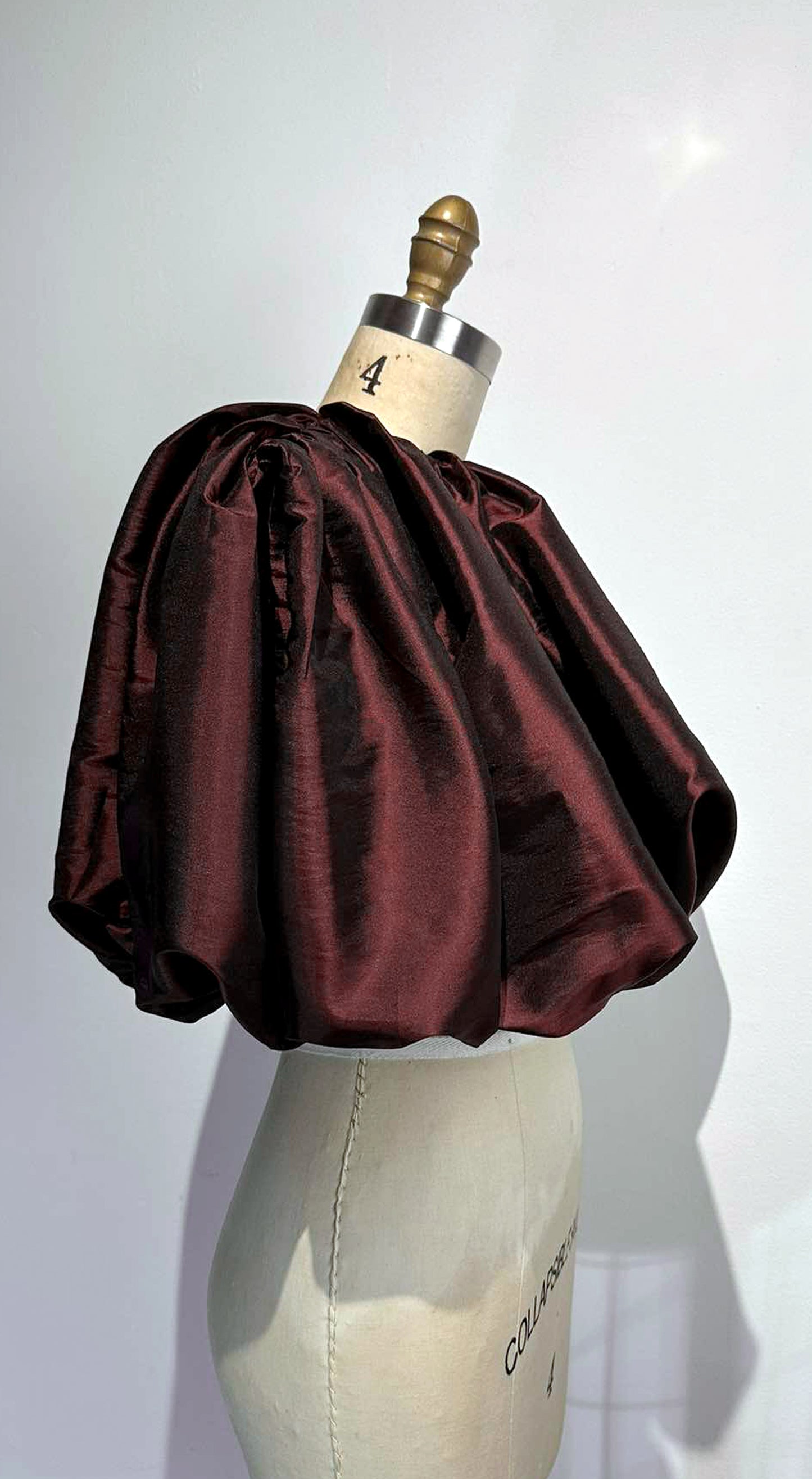 Ultra Bubble Top - Maroon Taffeta