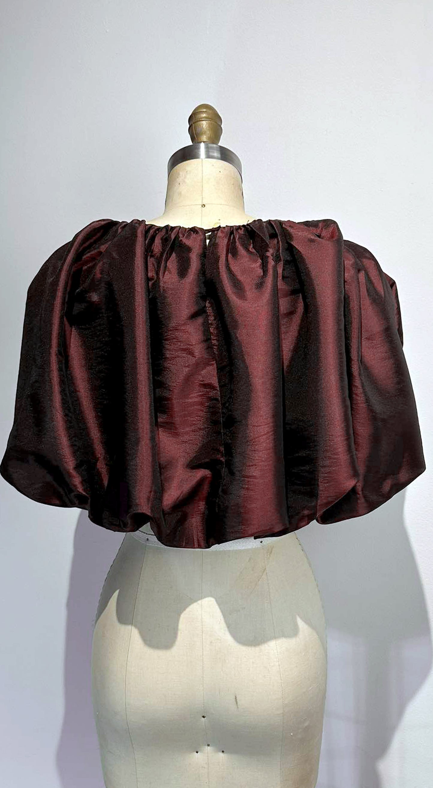 Ultra Bubble Top - Maroon Taffeta