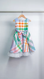 Load image into Gallery viewer, Sleeveless Midi Dress with Mushroom Hem Skirt - Multi-Color Checkered
