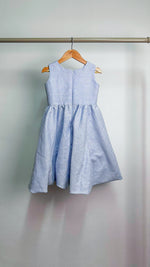 Load image into Gallery viewer, Sleeveless Midi Dress with Mushroom Hem Skirt - Baby Blue Stripe
