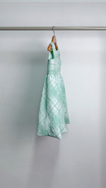 Load image into Gallery viewer, Sleeveless Midi Dress with Mushroom Hem Skirt - Green Checkered
