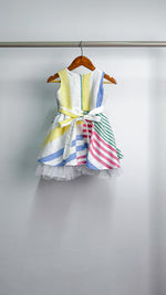 Load image into Gallery viewer, Sleeveless Midi Dress with Mushroom Hem Skirt - Multi-Color Stripe
