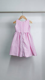 Load image into Gallery viewer, Sleeveless Midi Dress with Mushroom Hem Skirt - Baby Pink Stripe
