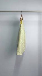 Load image into Gallery viewer, Sleeveless Midi Dress with Mushroom Hem Skirt - Yellow Stripe
