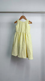 Load image into Gallery viewer, Sleeveless Midi Dress with Mushroom Hem Skirt - Yellow Stripe
