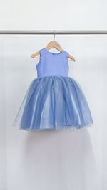 Load image into Gallery viewer, Sleeveless Midi Tulle Dress - Bright Blue Linen
