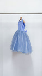 Load image into Gallery viewer, Sleeveless Midi Tulle Dress - Bright Blue Linen
