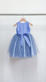 Load image into Gallery viewer, Sleeveless Midi Tulle Dress - Bright Blue Linen
