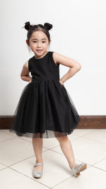 Load image into Gallery viewer, Sleeveless Midi Tulle Dress - Black Linen
