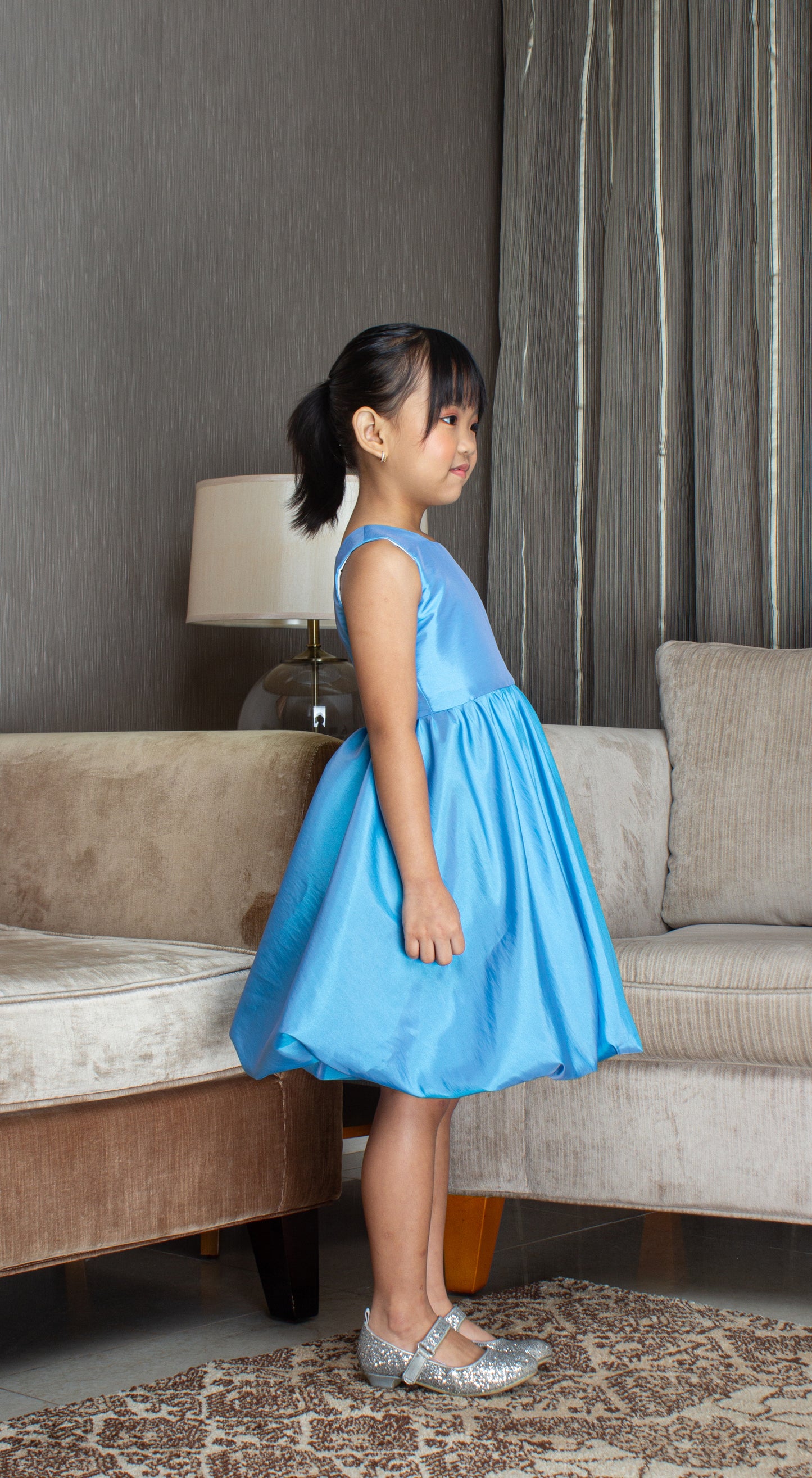 Sleeveless Mushroom Dress - Blue