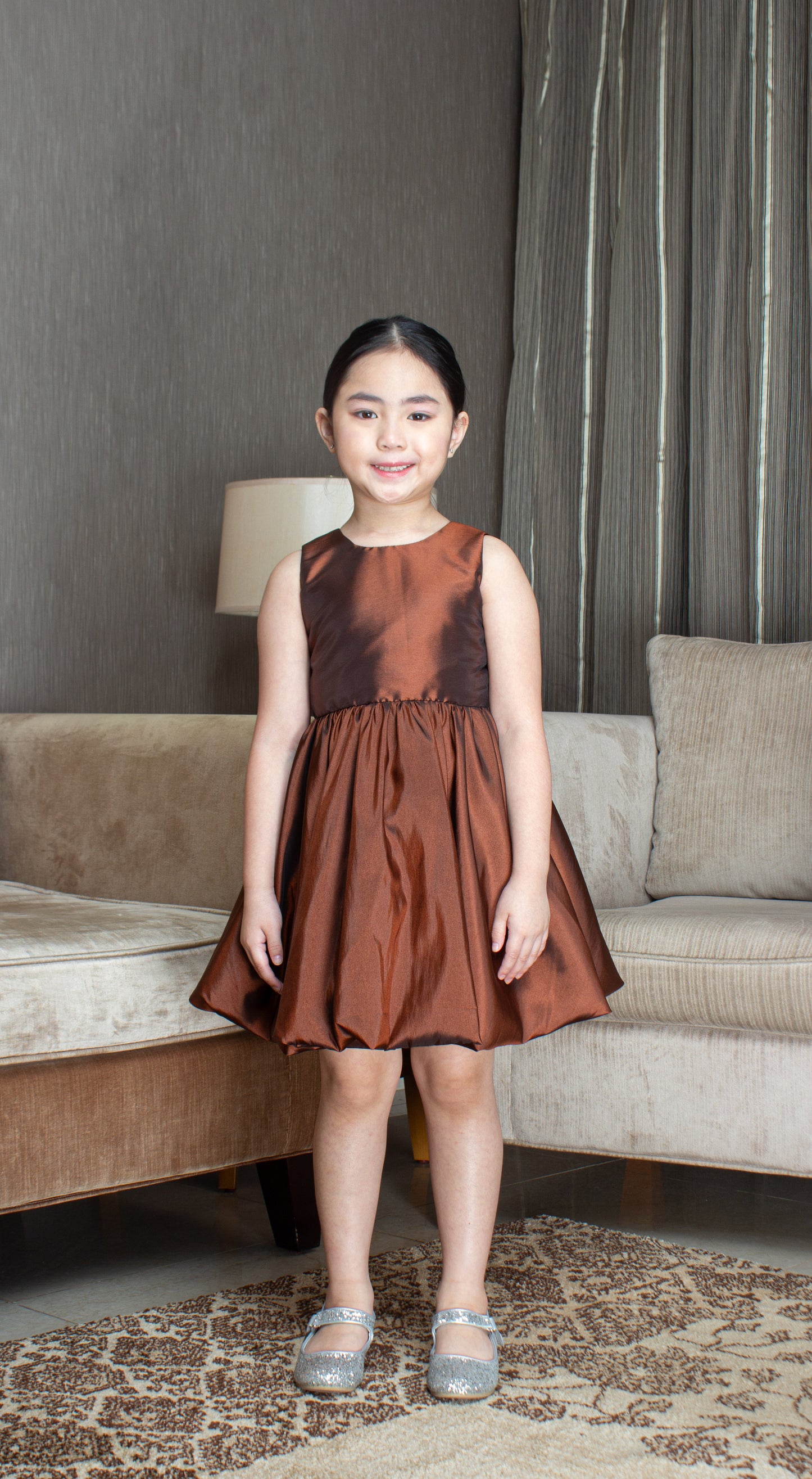 Sleeveless Mushroom Dress - Brown