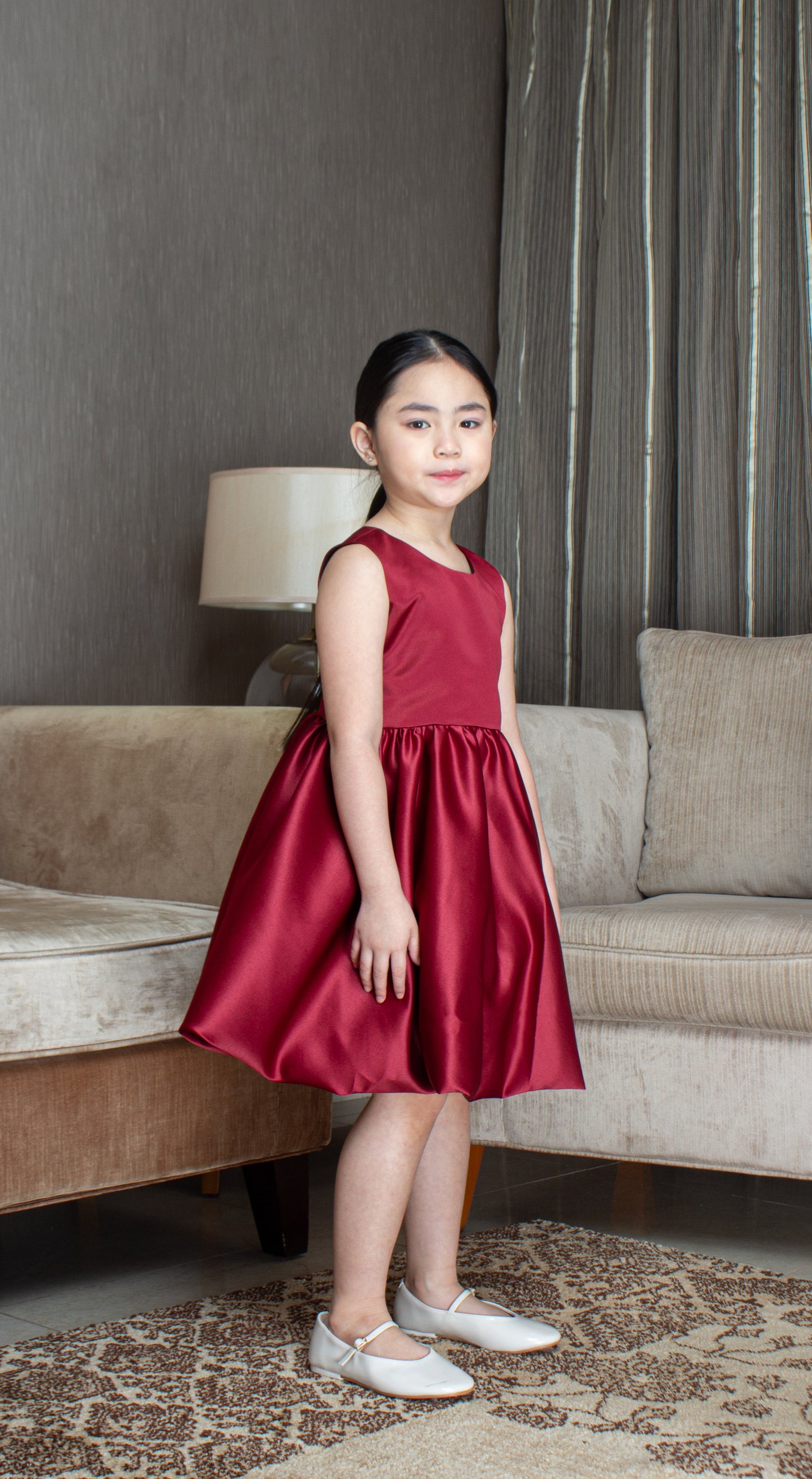 Sleeveless Mushroom Dress - Maroon