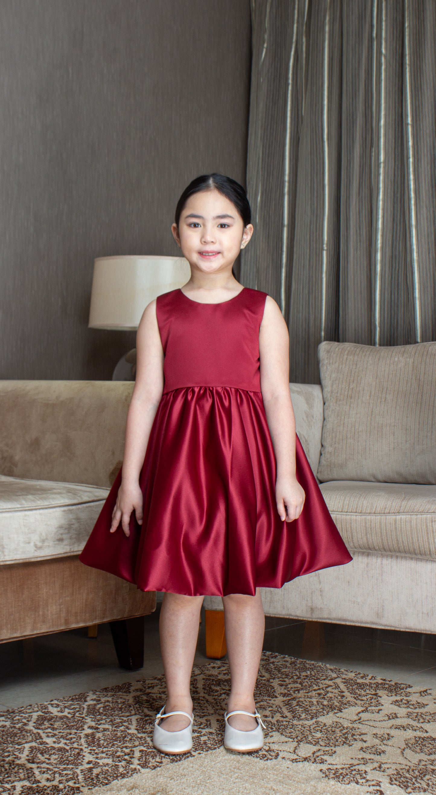 Sleeveless Mushroom Dress - Maroon