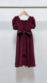 Load image into Gallery viewer, Puff Sleeve Maxi Dress - Maroon Crepe
