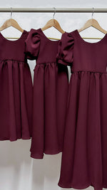 Load image into Gallery viewer, Puff Sleeve Maxi Dress - Maroon Crepe
