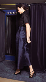 Load image into Gallery viewer, High Waist Double MOP Wide Hem Pants - Shimmery Navy Blue Gazar
