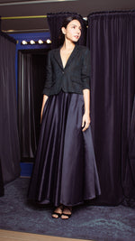 Load image into Gallery viewer, Heavy Balloon Skirt - Navy Blue Tafta Satin
