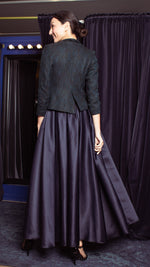 Load image into Gallery viewer, Heavy Balloon Skirt - Navy Blue Tafta Satin
