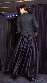 Load image into Gallery viewer, Heavy Balloon Skirt - Navy Blue Tafta Satin
